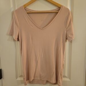 a new day Blush Pink V-Neck Short Sleeve Tee